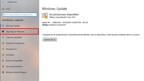 Activar Windows Defender en Windows 10